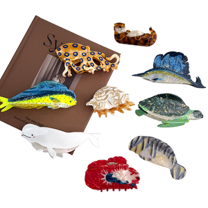 Nueva Llegada Pez Vela Pulpo Tortuga Ballena Acetato Pinza PARA <span class=keywords><strong>EL</strong></span> Pelo Océano Animal Accesorios PARA <span class=keywords><strong>EL</strong></span> Cabello para Mujeres - Product Image 1