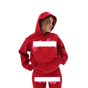 Pantalones Deportivos Casuales de Algodón 100% con Forro Polar, Cintura Media, Estampado de Araña 5, Versión Internacional de Alta Gama - Product Image 5