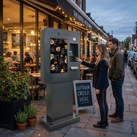 THLEE Lecteur de cartes de paiement en libre-service sur pied pour extérieur, lecteur de codes-barres, écran tactile, écran LCD haute résolution, SDK personnalisable