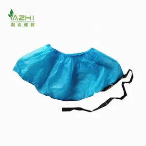 Safe Cleanroom Disposable nonwoven PP antistatic shoe cover with Conductive Traction Strip