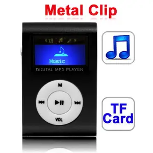 Hot Sale T F Kartens teck platz MP3-Player mit LCD-Bildschirm, Metall clip (schwarz)