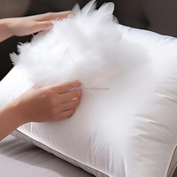 Oreillers de luxe en duvet d'oie, taille Queen, lot de 2, housse en coton, avec soufflet, style hôtelier, soutien cervical, design ondulé, pour dormeurs sur le dos/le ventre