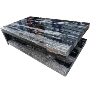 Real Silver Dragon Marble Extendable Coffee Table