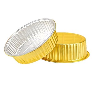 Conteneur alimentaire rond jetable en aluminium avec couvercle en plastique Emballage <span class=keywords><strong>de</strong></span> qualité alimentaire - Product Image 3
