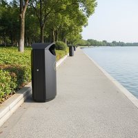 Poubelle en métal à faible MOQ avec panier à déchets intégré, fabrication OEM, poubelles de recyclage modernes en acier galvanisé blanc et noir pour usage public