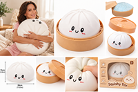 Oreiller géant à presser en forme de boulette, Need Ohh Squishy, jouet compressible réaliste en forme de pain vapeur extra large, grand pain vapeur