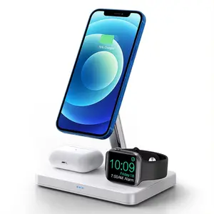 Charger Magnetic 3 IN 1 Wireless Charger Charging Fast Charger Base Dock Station For Phone Watch