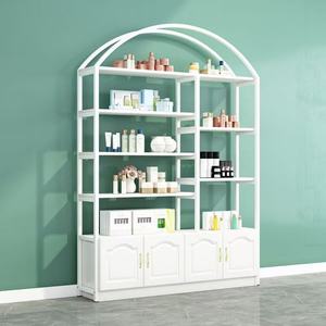 Expositor de Cosméticos Personalizado, Expositor de Productos de Madera y Vidrio con Iluminación LED para Venta al por Menor - Product Image 3