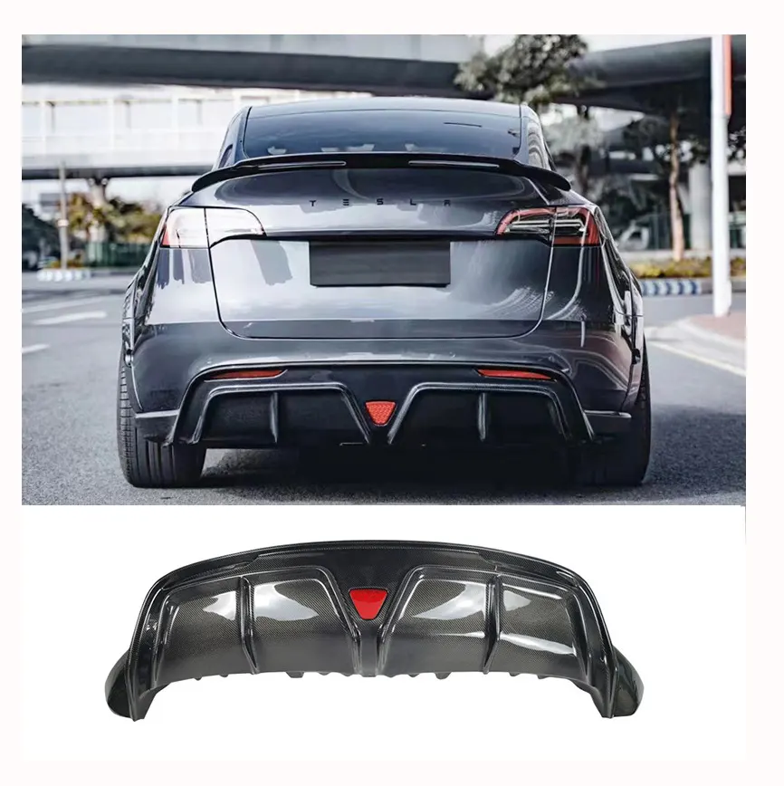 Automobile Accessories Body Kit Carbon Fiber Rear Diffuser Tail Lip Rear Spoiler for Tesla Model Y