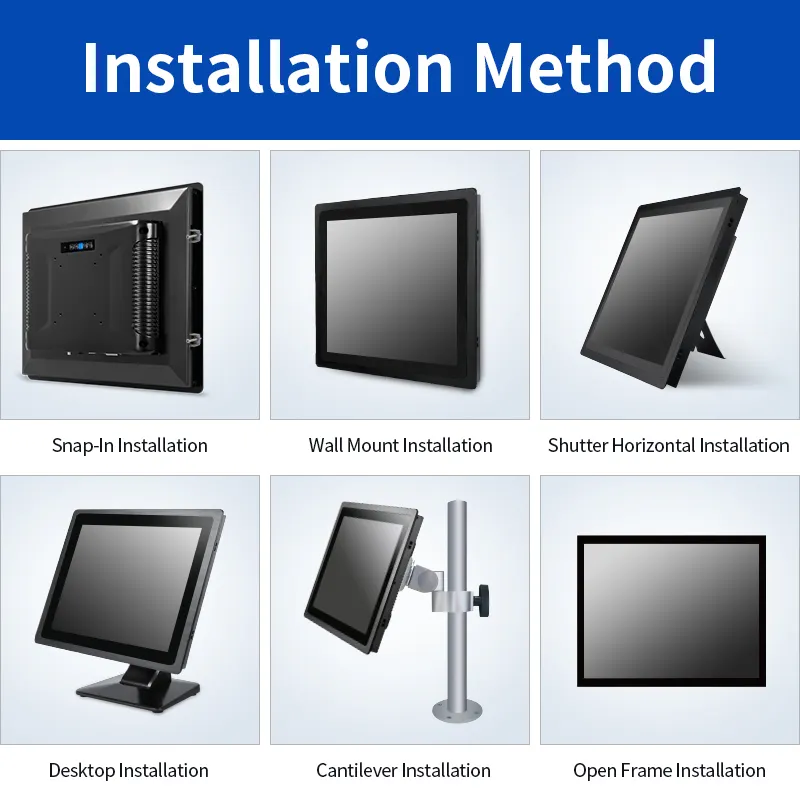 Monitor 23.8 inci 24 inci layar sentuh kapasitif Lcd industri bingkai terbuka Monitor layar sentuh dengan hd-mi Vga Usb