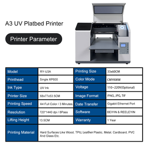Creative A3 Flatbed UV Printer 33x60cm Print Width Small Business <strong>Partner</strong> Inkjet Printing Machine for Phone Case Sticker - Product Image 3