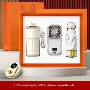 ชุดของขวัญสำหรับองค์กรระดับพรีเมียม พร้อมแก้วกาแฟ พัดลมนวดคอ  โลโก้สั่งทำได้ ของขวัญส่งเสริมการขาย - Product Image 4