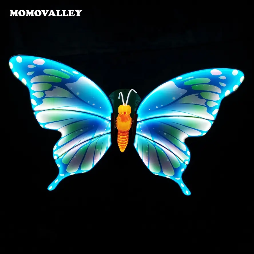 Momovalley Decoratieve Verlichting 150Cm Led Paars Blauw Dynamisch Vlinder Pretpark Tuinverlichting Kerst Voor Waterdicht