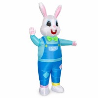 Costume de lapin gonflable pour adultes, combinaison intégrale gonflable, ensemble de salopette pour Pâques