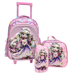 Nuova Valigia Trolley con Ruote Fisse per Scuola Elementare, Borsa Principessa da Corsa in Tessuto Oxford, Ultra-leggera e di Grande Capacità - Product Image 3