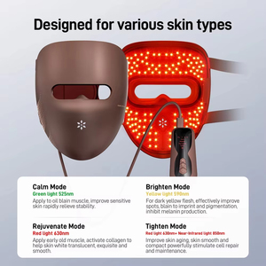 Masque LED intégré pour le cou et le visage, mode rajeunissement, stimulation du collagène, éclaircissement de la peau, anti-âge, équipement de salon - Product Image 4