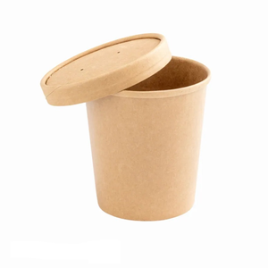 Cubo de Papel Kraft Desechable Personalizado, Ecológico, de Pared Simple/Doble, Resistente al Agua, Apto para Microondas, de Grado Alimenticio, con Logotipo Personalizado - Product Image 2