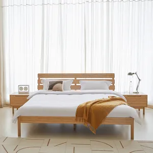 Conjunto de muebles de dormitorio de hotel de alta calidad, litera de tamaño king, cama individual de bambú para adultos