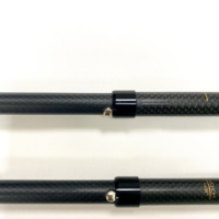 Canne de randonnée télescopique pliable, bâton de marche nordique, poignée en liège, fibre de carbone, 3 sections, pointe en acier tungstène, 135 cm