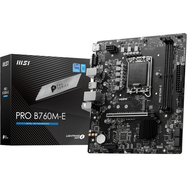 PRO B760M-E D4 Motherboard Micro-ATX Desktop New for 14th/13th/12th Gen Intel Core Processors LGA 1700 DDR5 64GB IDE Double