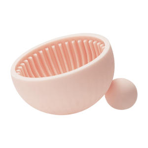 Maruko-chan – nettoyeur de pinceaux de maquillage, tampon en silicone rose bleu, outil de nettoyage de voyage pour pinceaux de maquillage, soins de beauté - Product Image 4
