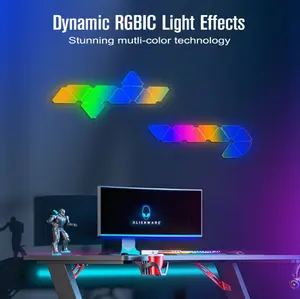 10 unids/set inteligente Multicolor triángulo LED paneles de luz música Wifi Control Night Club luces lámpara cuántica luz de noche Led