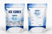 Sachet Doypack Personnalisé Imprimé pour Glaçons, Qualité Alimentaire, Fermeture Éclair, Fenêtre Transparente, Vente en Gros Directe Usine OEM, 1 à 5 Kg