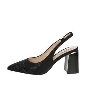 Décolleté da donna nere K-9292 tacco alto pump sandali Slingback con tacchi sottili e punta alta qualità 8cm altezza tacco - Product Image 1