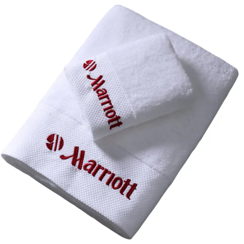 Toalha de rosto branca de algodão personalizada para hotel, toalha de praia bordada personalizada 75x35cm, presente corporativo com logotipo