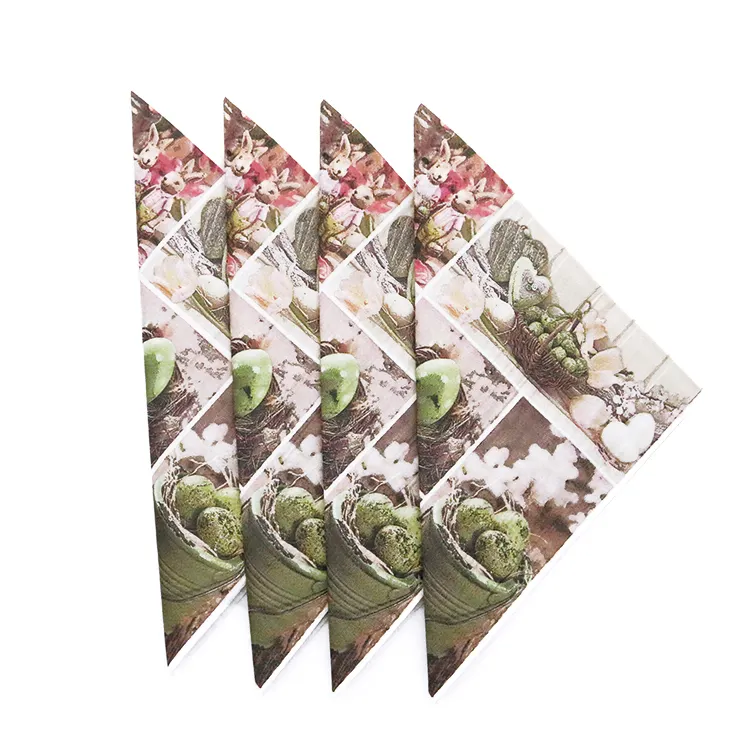 Бумажные салфетки с цветами на заказ 33x33 см 13x13 дюймов 17 г 2p 1/4 складные фотобумаги