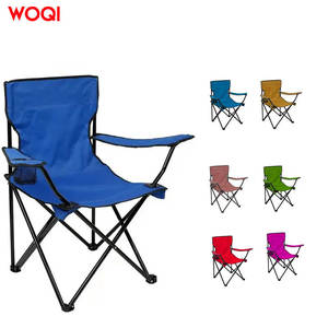 Chaise de camping Woqi, chaise pliante portable avec accoudoirs, porte-gobelet, structure en aluminium, tissu Oxford, chaise de jardin - Product Image 1