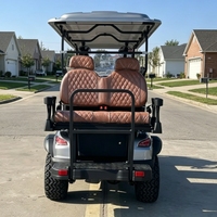 Voiturette de golf électrique personnalisée 6 places, batterie lithium, homologuée route, buggy tout-terrain gris métallisé pour le tourisme et les terrains de golf