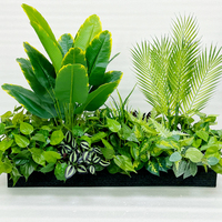 Plantes artificielles en PVC vert, ensemble de boîtes de séparation pour aménagement paysager, plantes tropicales d'intérieur/extérieur, décoration