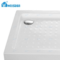 Weisdon Base de douche en acrylique blanc Durable de style africain asiatique anti-silp égouttoir d'angle