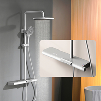 Ensemble de douche thermostatique numérique 3 voies avec affichage, mitigeur de bain cascade et système de douche pluie pour salle de bain