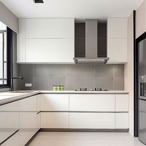 ตู้ครัวหรูหราการออกแบบการกลั่นวัสดุทนทานคุณสมบัติรอบคอบสำหรับบ้านรูปแบบการทำงานตู้ครัวอ่างล้างจาน - Product Image 1