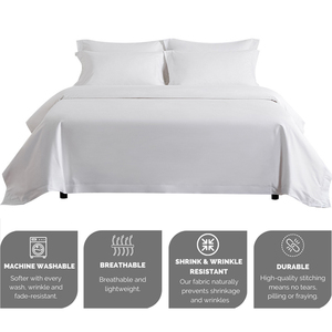 Ensemble de literie d'hôtel 5 pièces, housse de couette, draps, parure de lit en gros, coton 100% - Product Image 6