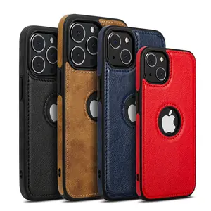 Wholesale Phone Cases with Logo Hole Mobile Phone Leather Case for Apple iPhone 14 Pro 13 12 Pro 11 Pro Xr Xs 7 8 Leather Cover