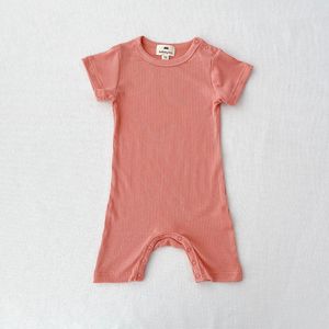 Mono de bebé niña acanalado liso con diseño de botones personalizados en el hombro izquierdo, pelele en blanco para niños pequeños - Product Image 5