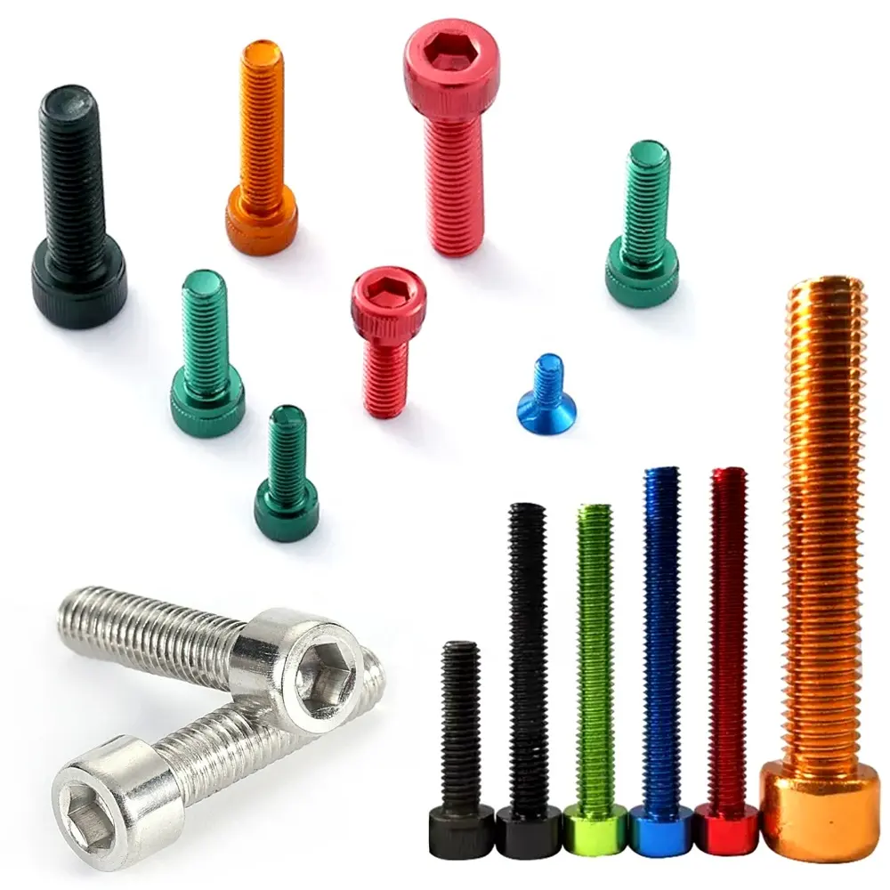 Hot products DIN912 Aluminum anodized hex socket head cap screws aluminum black screw for bicycle screw