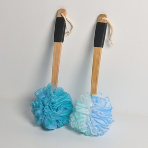 Éponge de bain avec long manche, forme boule, pour nettoyer le dos - Product Image 2