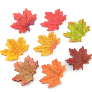 50pcs Thanksgiving 8cm Artificial Maple Leaf For Halloween Tree Decoration Wall Home Garland Vase Wedding DIY Dried Plants