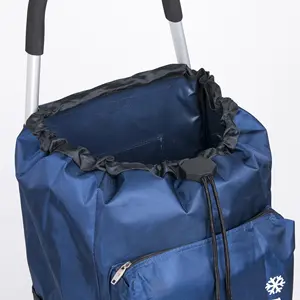 최신 접이식 재사용 가능한 휴대용 트롤리 쇼핑 카트 가방 롤러 휠 포함 - Product Image 4