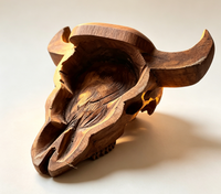 Bol à pâte en bois artisanal en forme de vache
