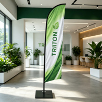 Drapeau publicitaire personnalisé en forme de lame avec kit de mât pour la promotion d'événements en extérieur