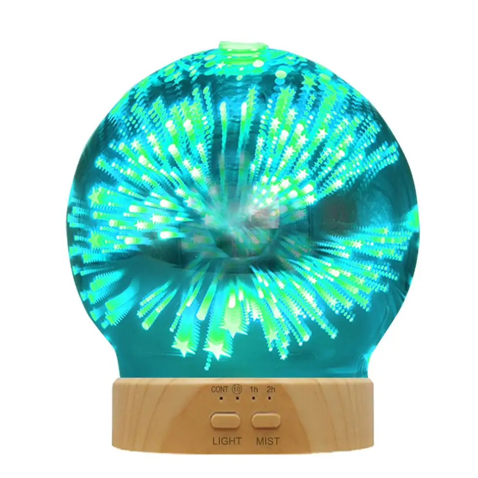 3D glass electric Wood Grain 100ml ultrasonic essential oil aromatherapy diffuser Yoga Spa humidifier vaporizer