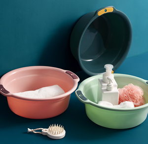 Bac à laver utilitaire en plastique moderne, épaissi, avec deux poignées, pour cuisine, salle de bain, buanderie, nettoyage extérieur - Product Image 5