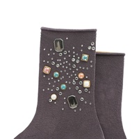 Chaussettes homme respirantes, en coton, décontractées avec diamants brillants, blanc, pour hommes