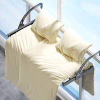 Séchoir à vêtements pliable pour balcon Poteau de séchage de radiateur de fenêtre rétractable avec hauteur réglable