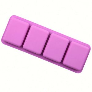 Moule à gâteau rectangulaire à 4 cavités en silicone, écoresponsable, échantillon gratuit, pour bougies, savons, résines, OEM/ODM - Product Image 3